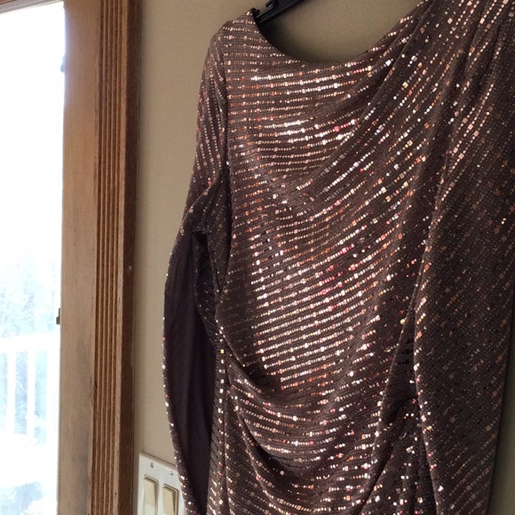 Beautiful sequins dress mocha gold - Picture 6 of 12